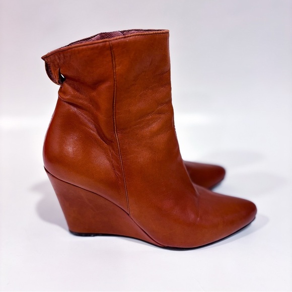 PEDRO MIRALLES – Brown leather‎ wedge ankle boots * - Picture 2 of 7